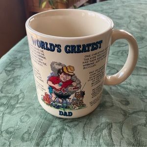 VINTAGE World’s Greatest Dad Mug PAPÉL Brand Ceramic Cute Funny USA